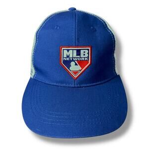 MLB Network Texas Rangers SnapBack Trucker Hat Blue White Red Embroidered OSFM